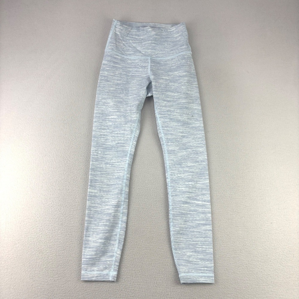 Lululemon‎ Wunder Under Leggings Women 4 Blue Space Dye High Rise 7/8 Yoga Pants